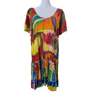 Jams World Blossoms Rainbow Mini Hattie Beach Dress Large